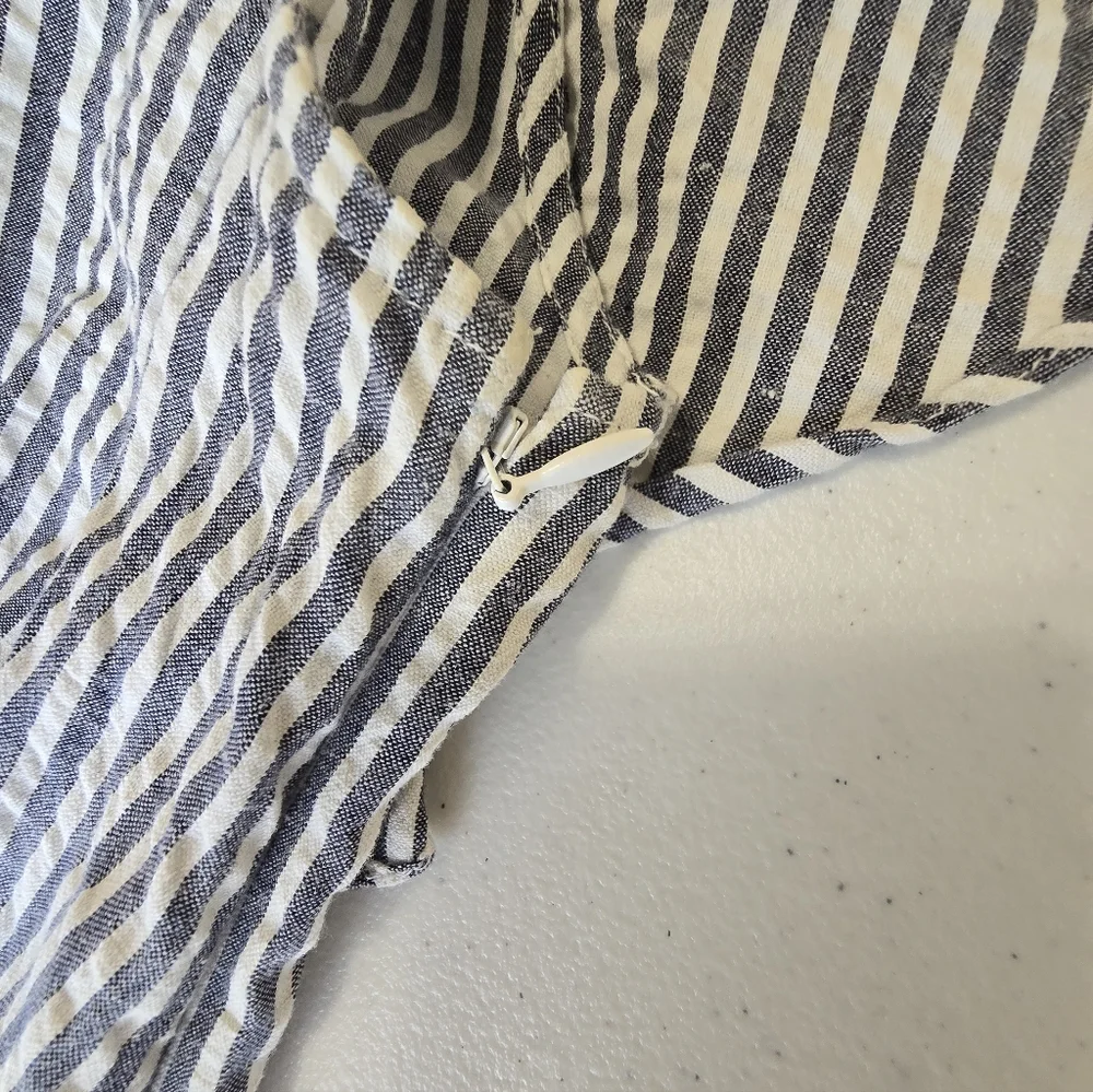 Tory Burch Eyelet Embroidered Dress Blue Stripe‎ Women's 2 Summer